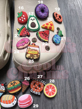 Load image into Gallery viewer, Food Charms - Avocado, Cookies, Strawberry, Macaroon, Burger, Sushi, Wrap, Cheese, Fries, Pineapple, Popcorn, Dessert
