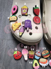 Load image into Gallery viewer, Food Charms - Avocado, Cookies, Strawberry, Macaroon, Burger, Sushi, Wrap, Cheese, Fries, Pineapple, Popcorn, Dessert
