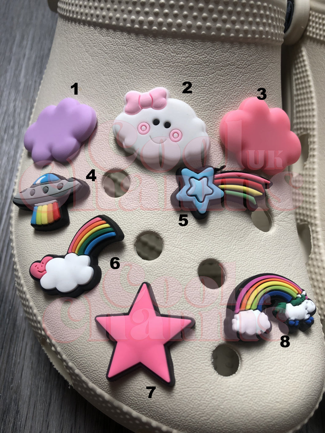 Weather & Rainbow Charms - Clouds, Unicorn, Star, Lightning